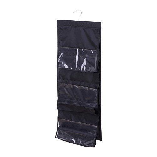Exclusive geboor hanging handbag organizer dust proof storage holder bag wardrobe closet for purse clutch with 6 larger pockets black
