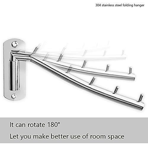 Products mulyeeh folding wall mounted clothes rack coat hanger stainless steel clothes hook with swing arm clothing hanging system closet storage organizer