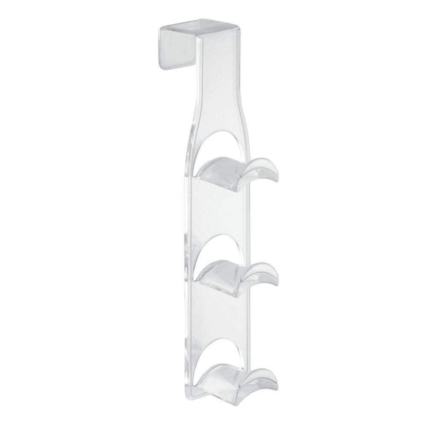 Get mdesign plastic 3 tier over the door closet organizer rack for handbags purses backpacks totes 3 hooks 2 pack clear