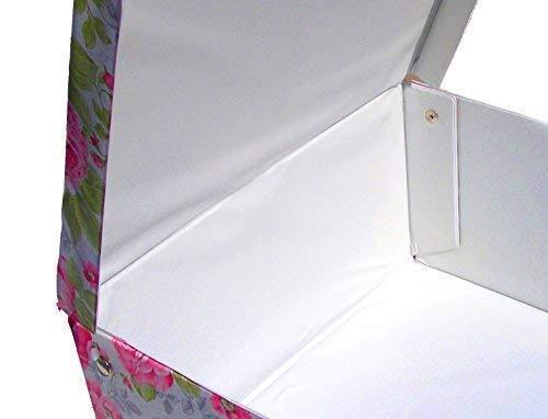 Kitchen protect store organize and keep dust out with our sturdy italian stackable closet storage boxes with hinged lid and window vinyl covered in and out for ez cleaning english rose design set of 3