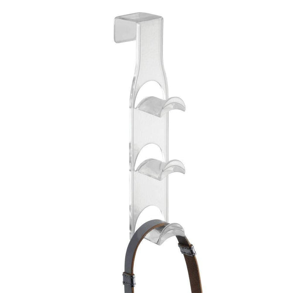 Great mdesign plastic 3 tier over the door closet organizer rack for handbags purses backpacks totes 3 hooks 2 pack clear