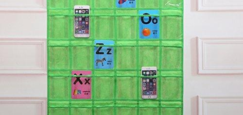 Latest lecent classroom pocket chart for cell phones business cards 36 pockets wall door closet mobile hanging storage bag organizer clear pocket