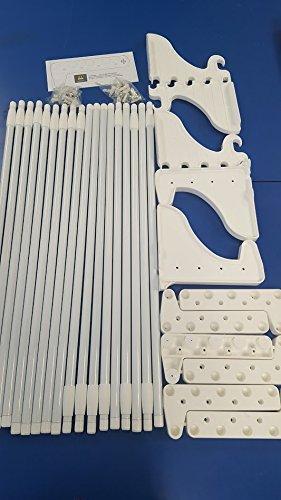 Storage ez shelf diy expandable closet kit 2 closet shelf rods units and 2 end brackets each unit 40 in to 74 in white