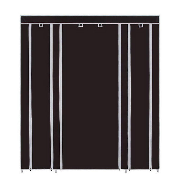 Discover amashion 69 5 tier portable clothes closet wardrobe storage organizer with non woven fabric quick and easy to assemble dark brown