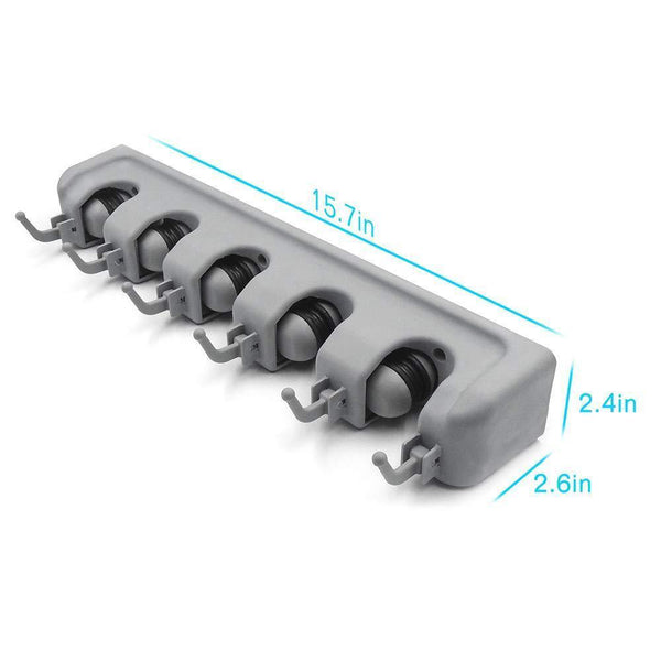 Discover digital ant mop and broom holder wall mounted garden tool storage tool rack storage organization storage hooks for home closet garage garden shed and etc 5 positions with 6 hooks
