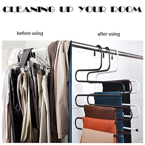 Kitchen hunger metal multi fonction s shape clothes closet hangers clothing organizer black