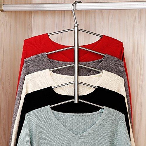 Discover suzeda 5 tier stainless steel blouse tree hanger closet organizer 6 pack