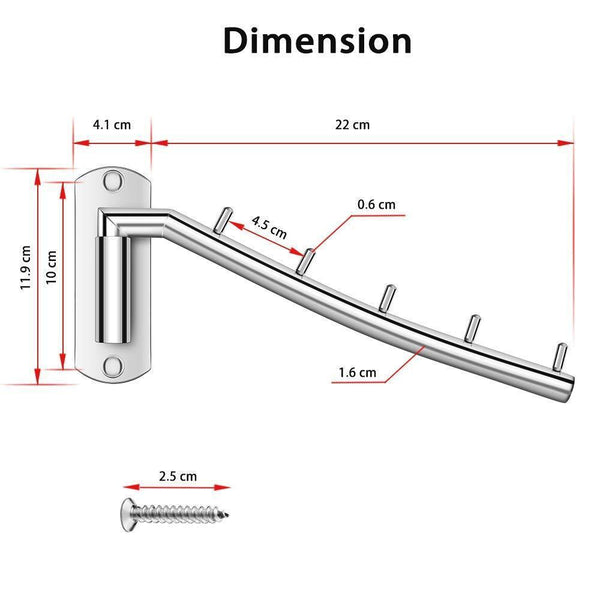 Related newdora 2 pack folding wall mounted clothes hanger rack clothes hook stainless steel with swing arm holder clothing hanging system closet storage organizer heavy duty drying rack wall mount hanger