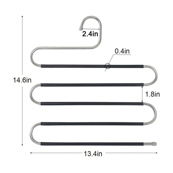 Best seller  star fly pants hangers non slip updated s shaped 5 layers hangers closet space saver for jeans scarf tie clothes6 pack 1