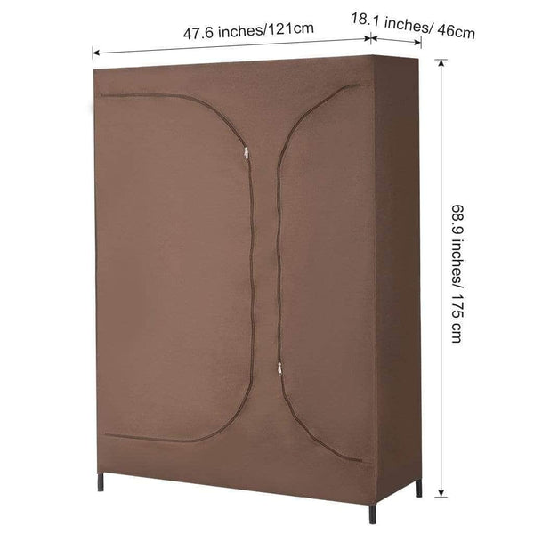 Save on langria heavy duty wire shelving garment rack clothes rack portable clothes closet wardrobe compact zip closet extra large wardrobe storage rack organizer hanging rod capacity 420 lbs dark brown