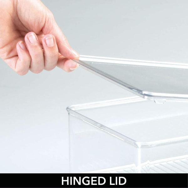 Buy now mdesign stackable plastic closet shelf shoe storage organizer box with lid for mens womens kids sandals flats sneakers 8 pack clear