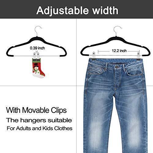 Select nice yikalu clothes hangers with clips 20 pack velvet hangers non slip hangers premium ultra thin pants hangers skirt hangers with swivel hooks for closetblack