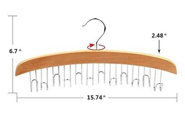 Best seller  louise maelys wooden 12 hooks tie rack hanger multipurpose closet organizer holds for tie belt scarf