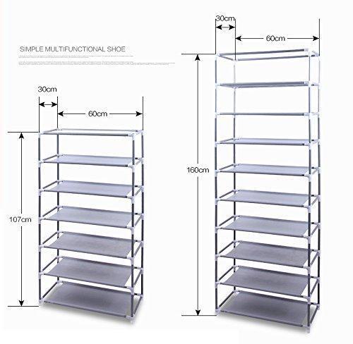 Get civilys 10 tier shoe tower rack with cover 27 pair space saving closet shoe storage boot organizer cabinet us stock black