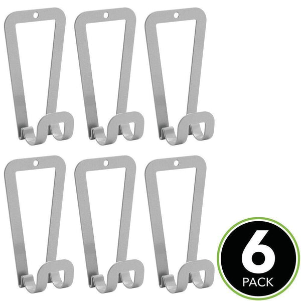 The best mdesign metal wire over the closet rod hanging storage organizer hanger for storing and organizing purses backpacks satchels crossovers handbags 6 hooks 6 pack gray