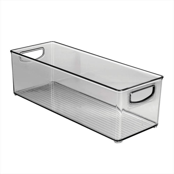 Try mdesign plastic stackable household storage organizer container bin with handles for media consoles closets cabinets holds dvds video games gaming accessories head sets 8 pack smoke gray