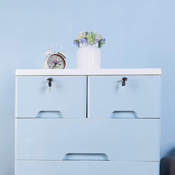 Exclusive nafenai 5 drawer kids storage cabinet home storage drawers with lock wheel plastic bedroom storage bin closet kids toy box clothes storage cabinet