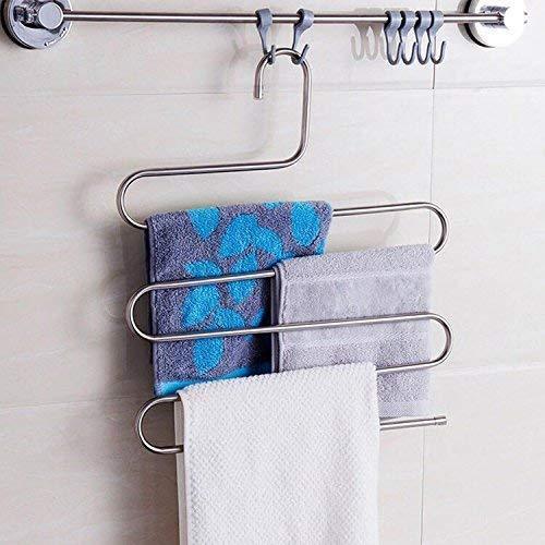 Amazon best ds pants hangers s shape trousers hangers stainless steel clothes hangers closet space saving for pants jeans scarf hanging silver 4 pack with 10 clips