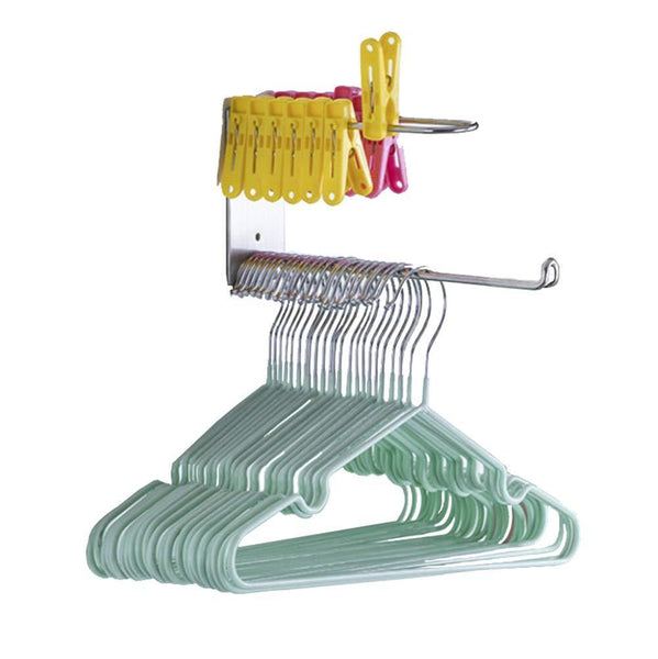 Explore wall mounted clothes hanger organizer stainless steel hanger storage rack closet space saving self adhesive no need nails