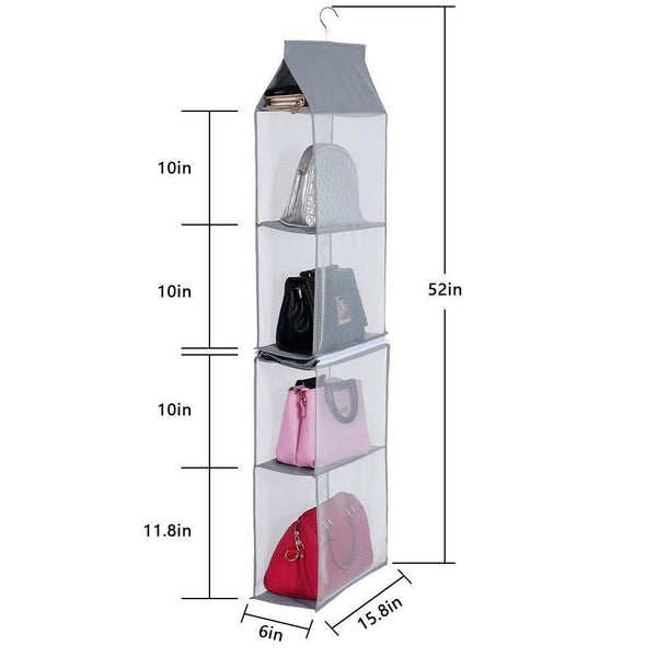 Shop keepjoy detachable hanging handbag organizer purse bag collection storage holder wardrobe closet space saving organizers system pack of 2 grey