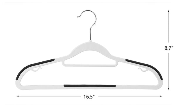 Best seller  finnhomy heavy duty 50 pack plastic hangers durable clothes hangers with non slip pads space saving organizer for bedroom closet great for shirts pants white