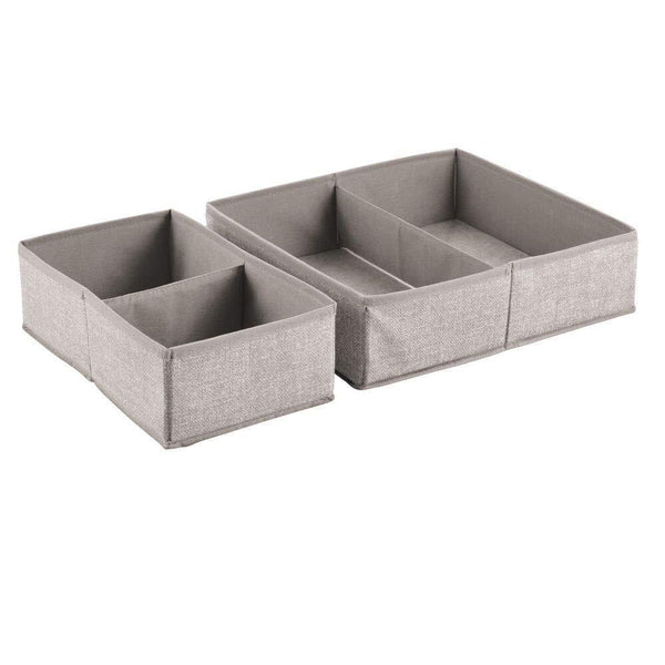 Explore mdesign soft fabric dresser drawer and closet storage organizer set for child kids room nursery playroom bedroom rectangular organizer bins with textured print set of 6 linen tan