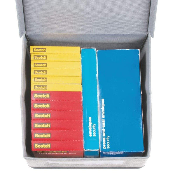 Shop here mdesign soft stackable fabric closet storage organizer holder bin with clear window attached lid for home office den hallway entryway textured print medium 6 pack gray