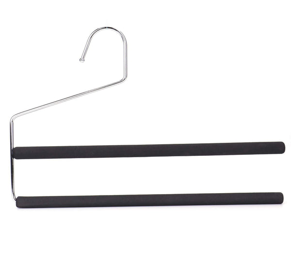 Shop here bekith 6 pack 2 tier slack pant hangers open ended easy slide trouser organizer space saving non slip foam padded closet storage organizer for pants jeans trousers skirts scarf