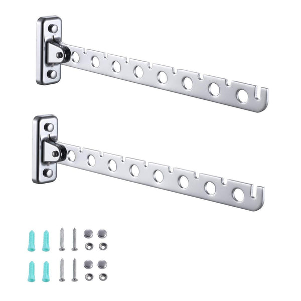 Select nice ashop wall mount clothes hanger rack wall clothes hanger stainless steel clothes hooks with swing arm holder closet organizers and storage 2 pack
