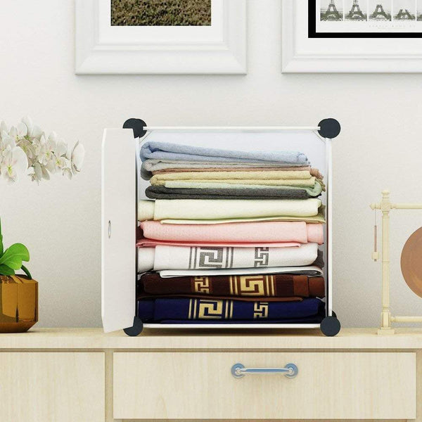 Try kousi kids dresser kids closet portable closet wardrobe children bedroom armoire clothes storage cube organizer white with cute animal door safety large sturdy 10 cubes 2 hanging sections