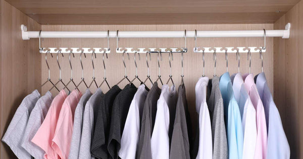 Selection bloberey space saving hangers metal wonder magic cascading hanger 10 inch 6 x 2 slots closet clothing hanger organizers pack of 20