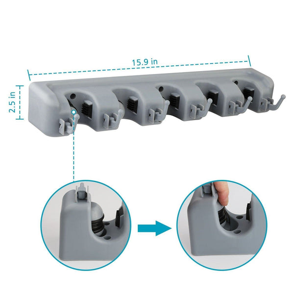 Purchase feir mop broom holder wall mounted kitchen hanging garage utility tool organizers and storage rack for commercial bathroom laundry room closet gardening