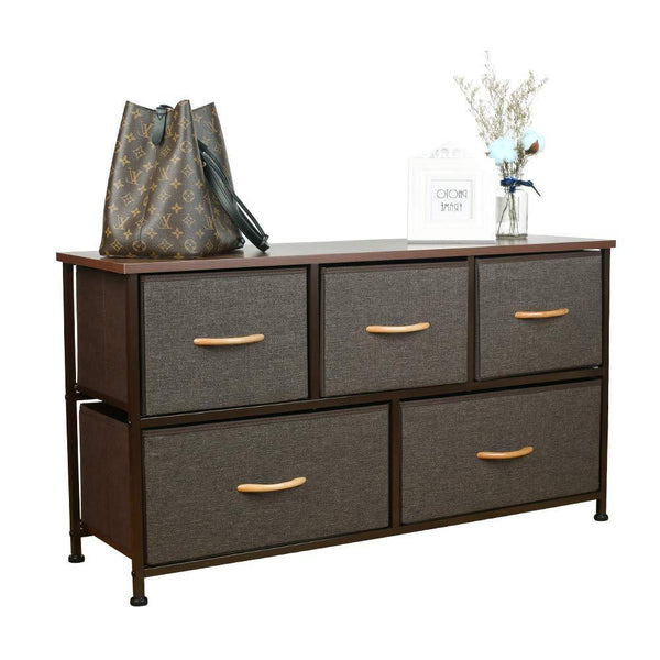 Select nice home dresser storage tower sturdy steel frame mdf wood top removable drawers height adjustable feet storage organizer for room hallway entryway closets 5 drawers espresso 39 5w 21 5h