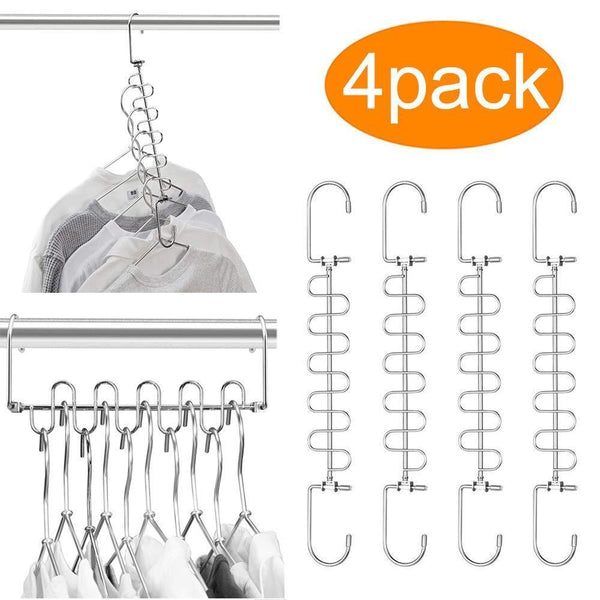 Selection meetu magic cloth hanger wonder space saving hangers metal closet organizer for closet wardrobe closet organization closet system pack of 4