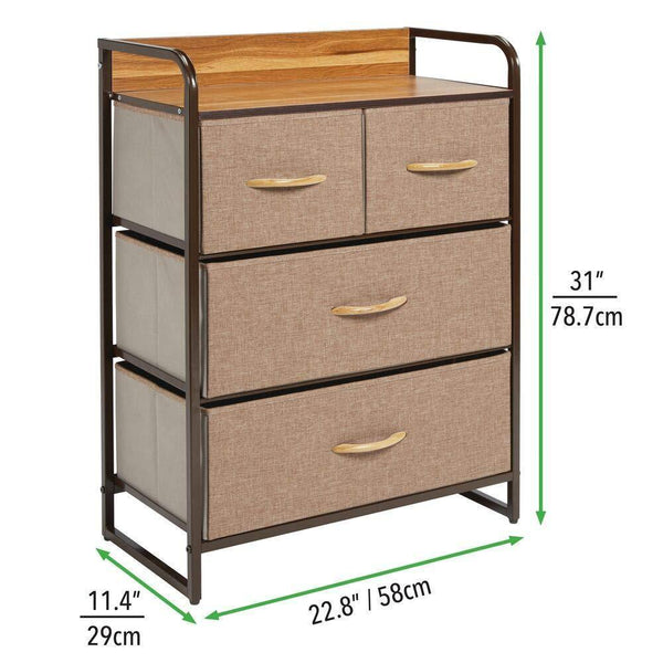 Related mdesign dresser storage chest sturdy metal frame wood top easy pull fabric bins organizer unit for bedroom hallway entryway closet textured print 4 drawers coffee espresso brown