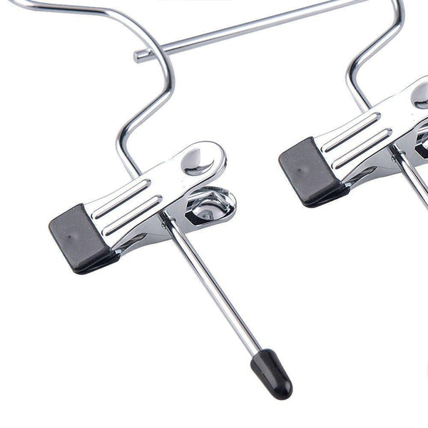 New tosnail 4 pack 4 tier trouser skirt hanger non slip black vinyl clips great space saver your closet