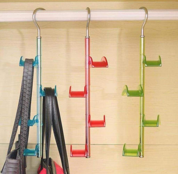 Save on louise maelys rotating handbag hanger rack closet organizer for bag ties belt scarf 4 hooks clear