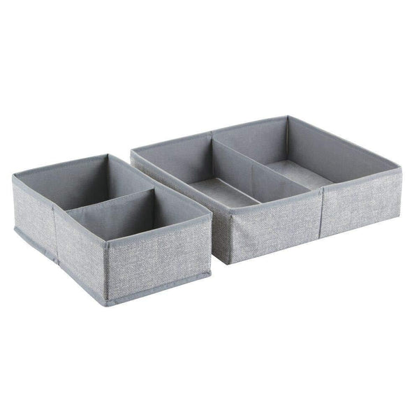 Best seller  mdesign soft fabric dresser drawer and closet storage organizer set for child kids room nursery playroom bedroom rectangular organizer bins with textured print set of 12 gray