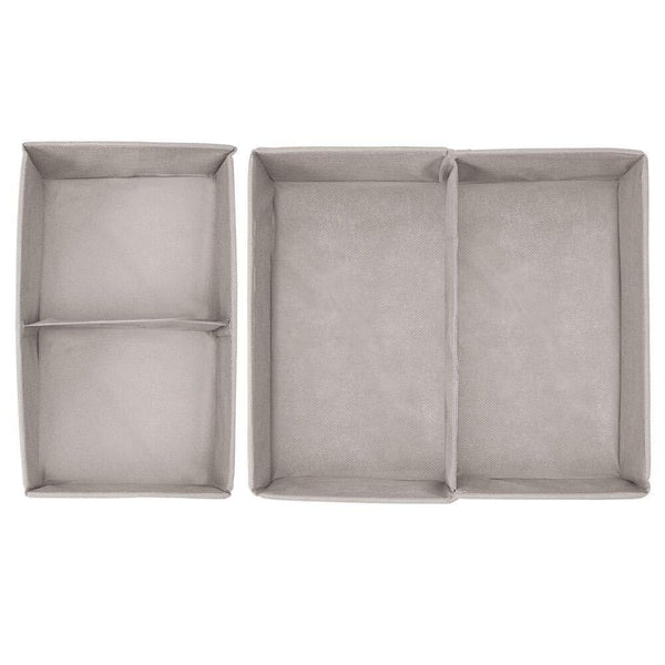 Get mdesign soft fabric dresser drawer and closet storage organizer set for child kids room nursery playroom bedroom rectangular organizer bins with textured print set of 6 linen tan