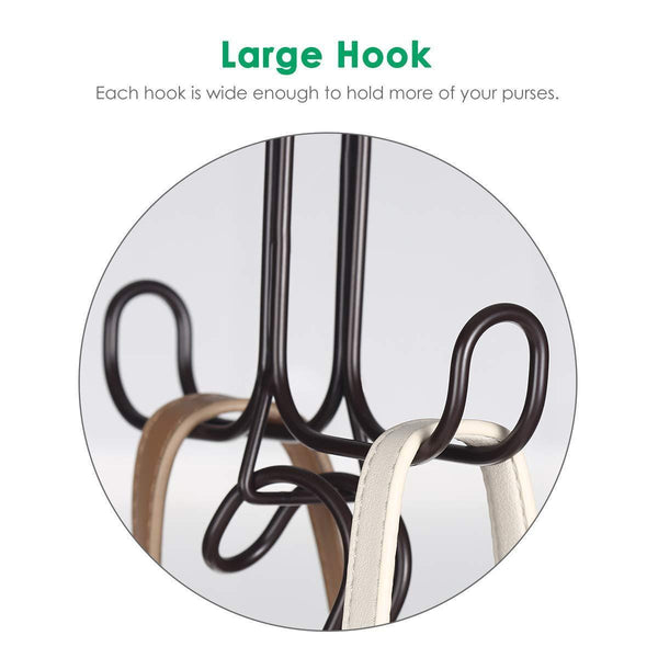 The best tomcare metal purse organizer stackable purse hanger handbag organizer sturdy bag organizer purse holder rack hanging closet organizer for purses handbags backpacks bags totes 6 pack bronze