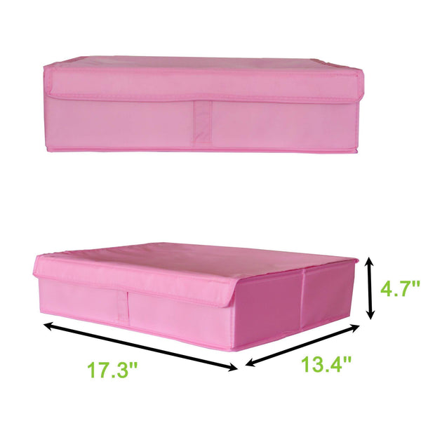 Explore ishealthy underwear drawer storage organizer with cover oxford fabric 2 in 1 washable and foldable storage box closet divider for bras socks ties scarves and handkerchiefs pink