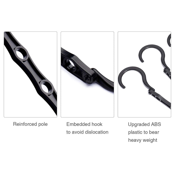 Try house day black magic hangers space saving clothes hangers organizer smart closet space saver pack of 10 with sturdy plastic for heavy clothes