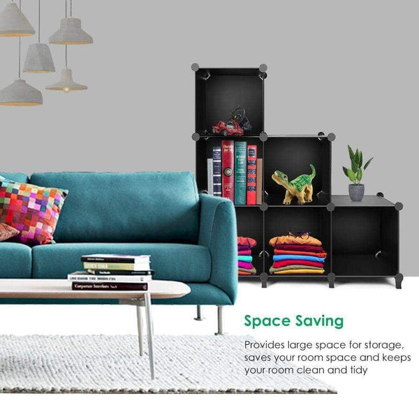Purchase cube storage 6 cube bookshelf closet organizer storage shelves cubes organizer plastic bookcase for bedroom living room office black