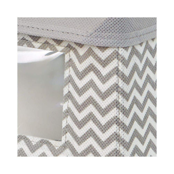Select nice mdesign soft stackable fabric closet storage organizer holder bin with clear window attached hinged lid for bedroom hallway entryway bathroom chevron print medium 4 pack taupe natural