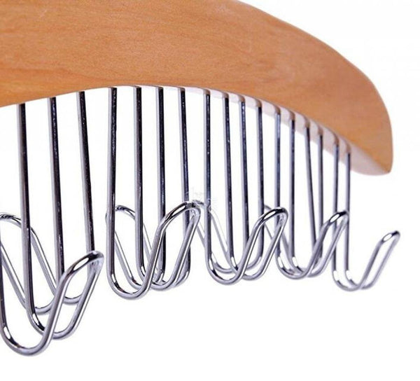 Budget friendly louise maelys wooden 12 hooks tie rack hanger multipurpose closet organizer holds for tie belt scarf