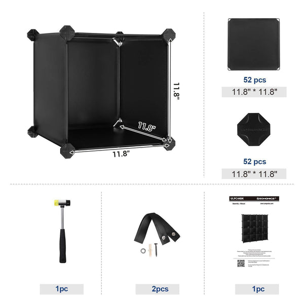 Save songmics cube storage organizer 16 cube book shelf diy plastic closet cabinet modular bookcase storage shelving for bedroom living room office 48 4 l x 12 2 w x 48 4 h inches black ulpc44bk