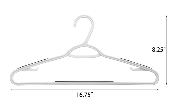 Top rated finnhomy super value 50 pack plastic hangers durable clothes hangers with non slip pads space saving easy slide organizer for bedroom closet wardrobe great for shirts pants scarves