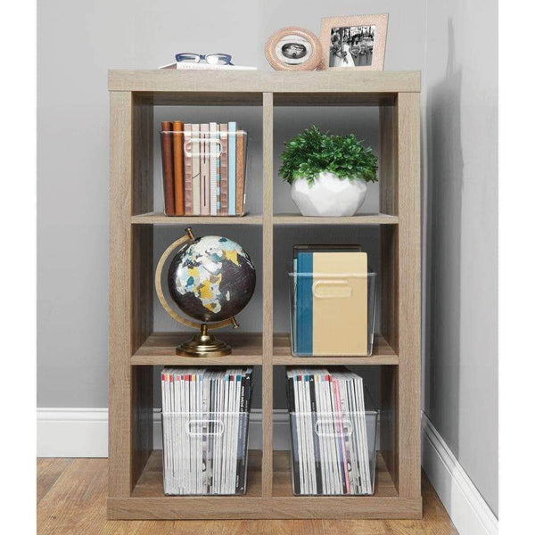 Purchase mdesign deep plastic home storage organizer bin for cube furniture shelving in office entryway closet cabinet bedroom laundry room nursery kids toy room 12 x 8 x 8 4 pack clear