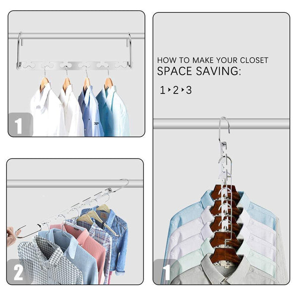Top closet space saving hangers for clothes pants 10 5 inch metal wonder hangers stainless steel magic cascading hanger updated hook design closet organizer hanger