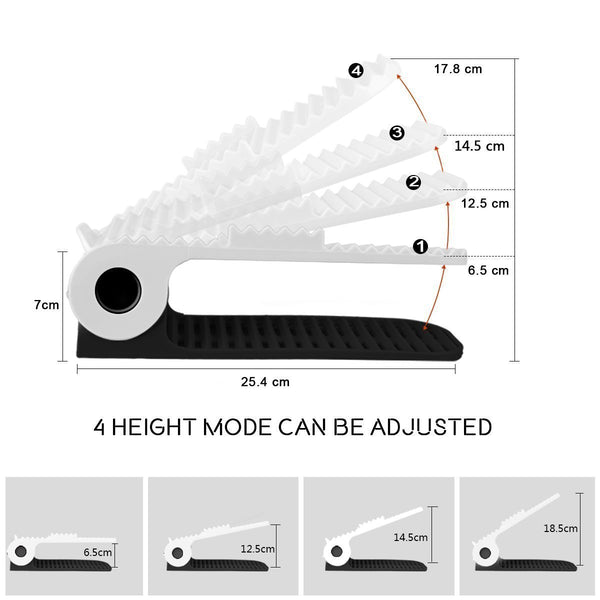 Top rated lovne 18 pairs adjustable double shoe rack organizer shoe slots space saver free standing shoe rack for closet shoes holder for boot high heels sneaker sandals slipper black white